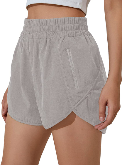 Blooming Jelly Womens High Waisted Running Shorts Athletic Workout Shorts Quick Dry Pants with Zipper Pocket Apparel & Accessories > Clothing > Shorts Kylie Max   