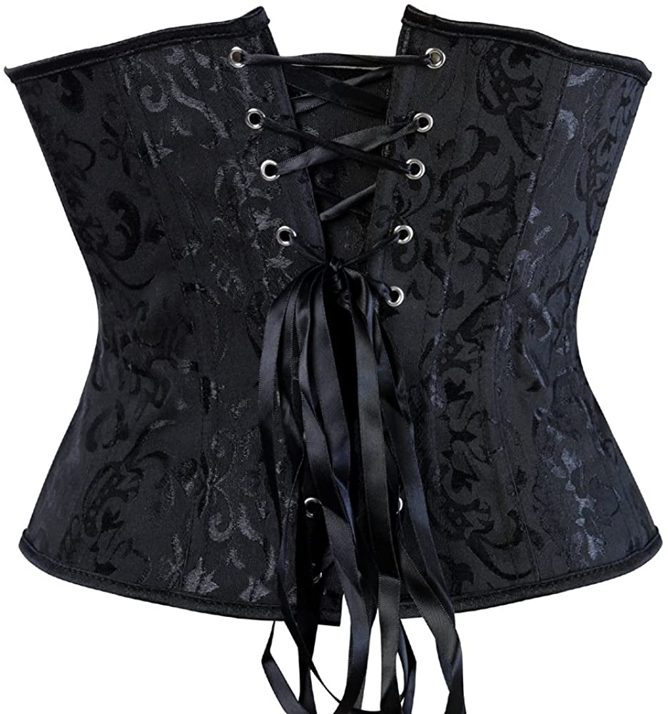 Frawirshau Women'S 9427 Lace up Boned Underbust Waist Trainer Corset Apparel & Accessories > Clothing > Underwear & Socks > Lingerie KYLIE MAX   