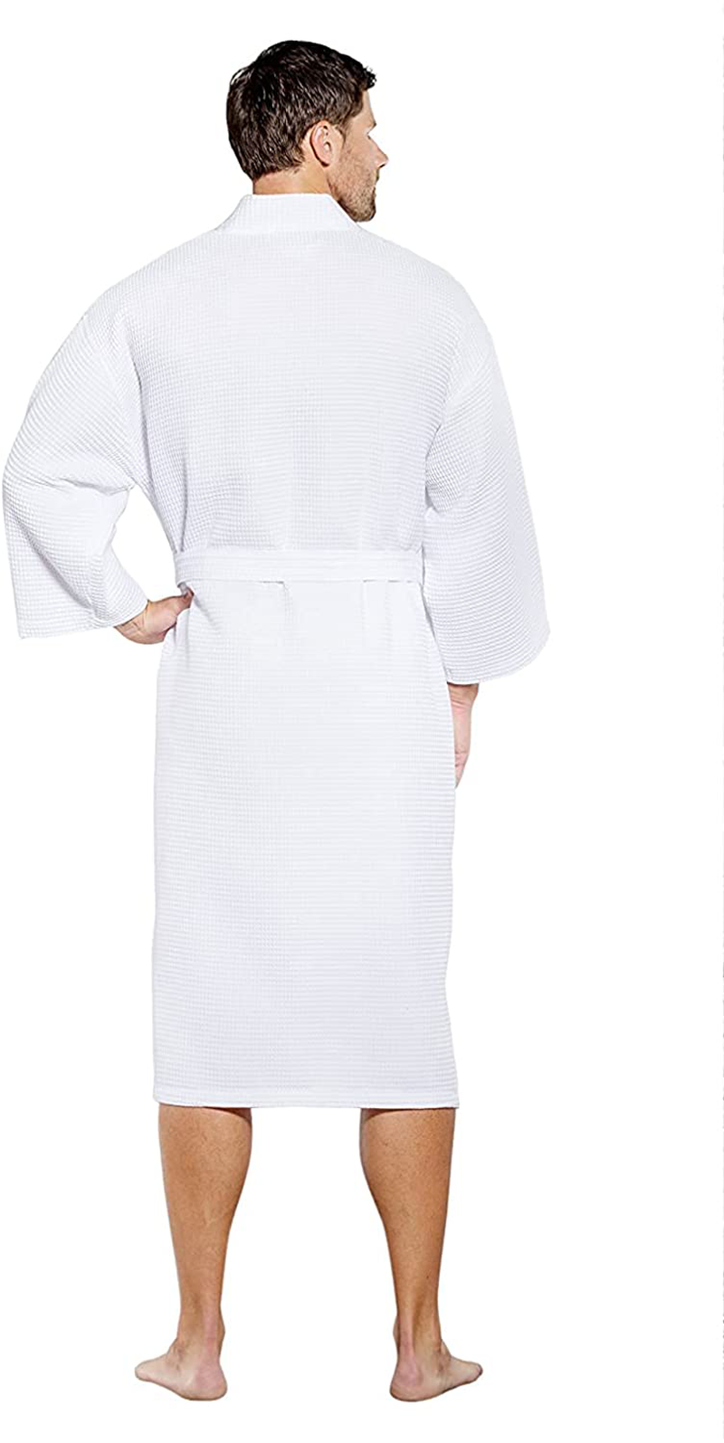 Turquaz Linen Lightweight Long Waffle Kimono Unisex Spa Robe Apparel & Accessories > Clothing > Sleepwear & Loungewear > Robes Kylie Max   