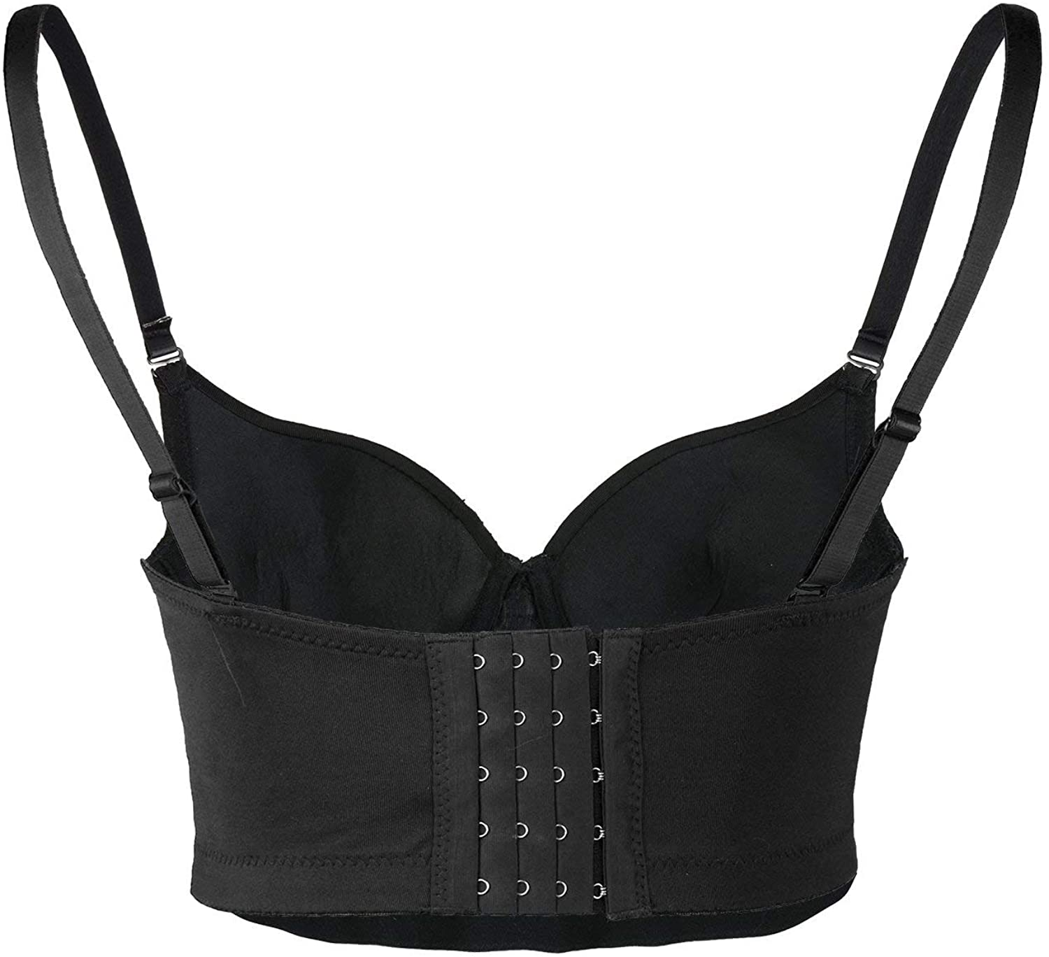 ELLACCI Women'S Rhinestone Diamond Push up Bustier Crop Top Sexy Punk Corset Bra Black Apparel & Accessories > Clothing > Underwear & Socks > Lingerie ELLACCI   