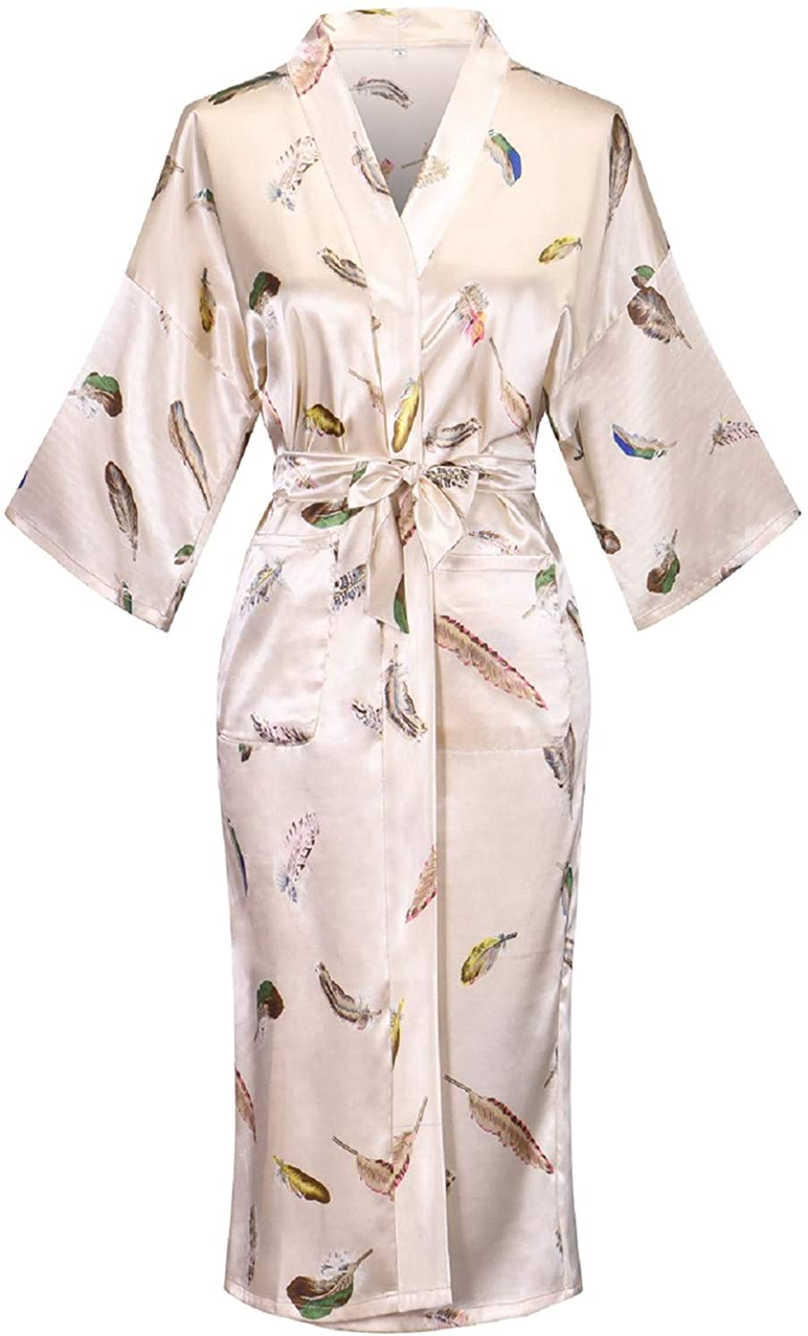 Women'S Floral/Patterned Silky Kimono Robes Long Satin Bathrobes Sleepwear Loungewear Apparel & Accessories > Clothing > Sleepwear & Loungewear > Robes MissNina Style 6 X-Large 