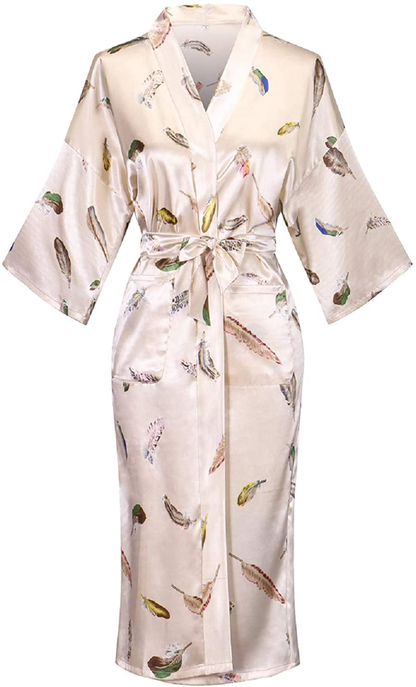 Women'S Floral/Patterned Silky Kimono Robes Long Satin Bathrobes Sleepwear Loungewear Apparel & Accessories > Clothing > Sleepwear & Loungewear > Robes MissNina Style 6 X-Large 