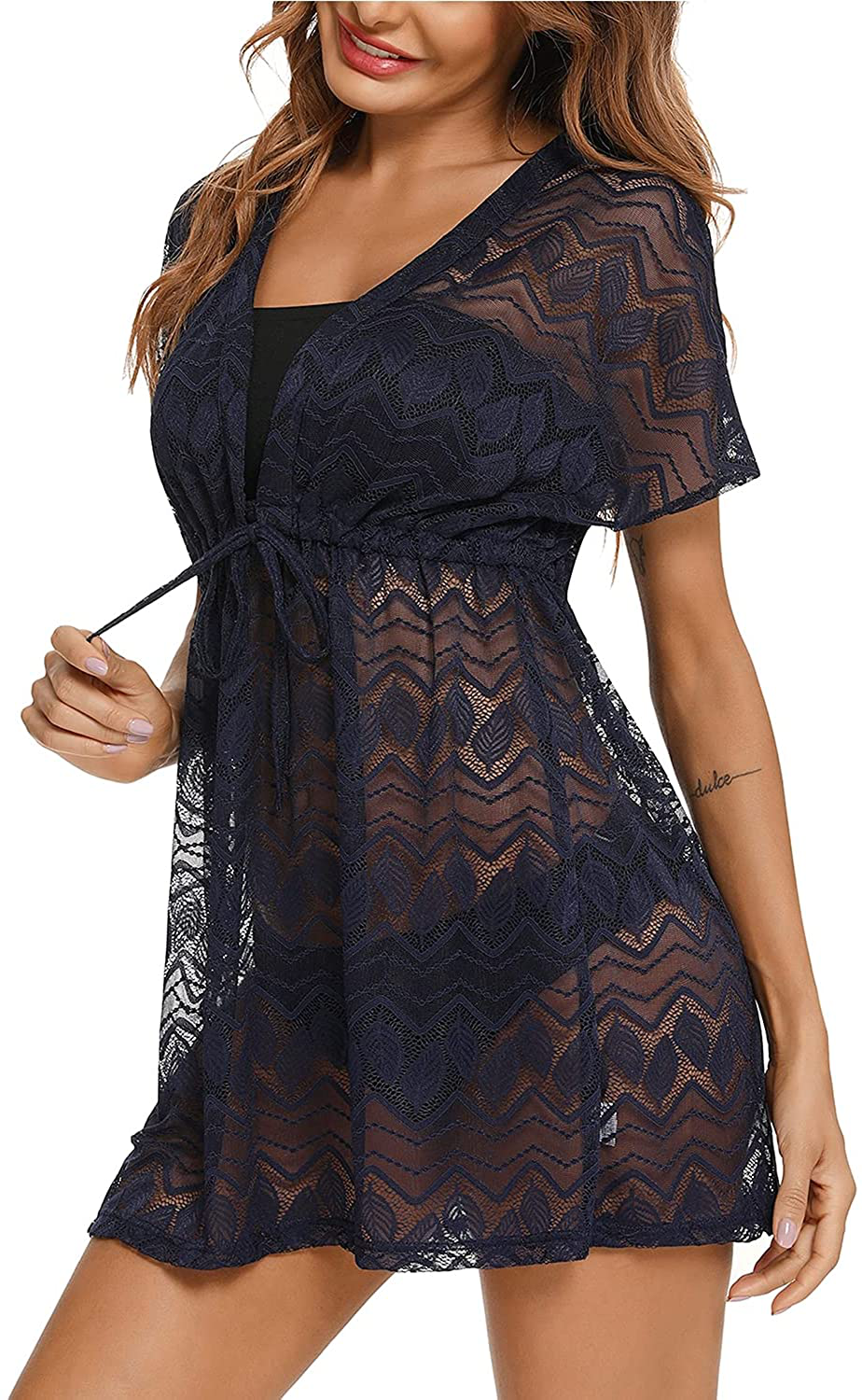 EISHOPEER Women'S Bathing Suit Cover Ups Sexy Swimwear Lace Beach Bikini Cover-Ups Apparel & Accessories > Clothing > Swimwear Kylie Max   