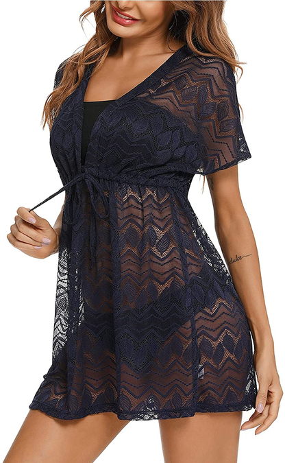 EISHOPEER Women'S Bathing Suit Cover Ups Sexy Swimwear Lace Beach Bikini Cover-Ups Apparel & Accessories > Clothing > Swimwear Kylie Max   