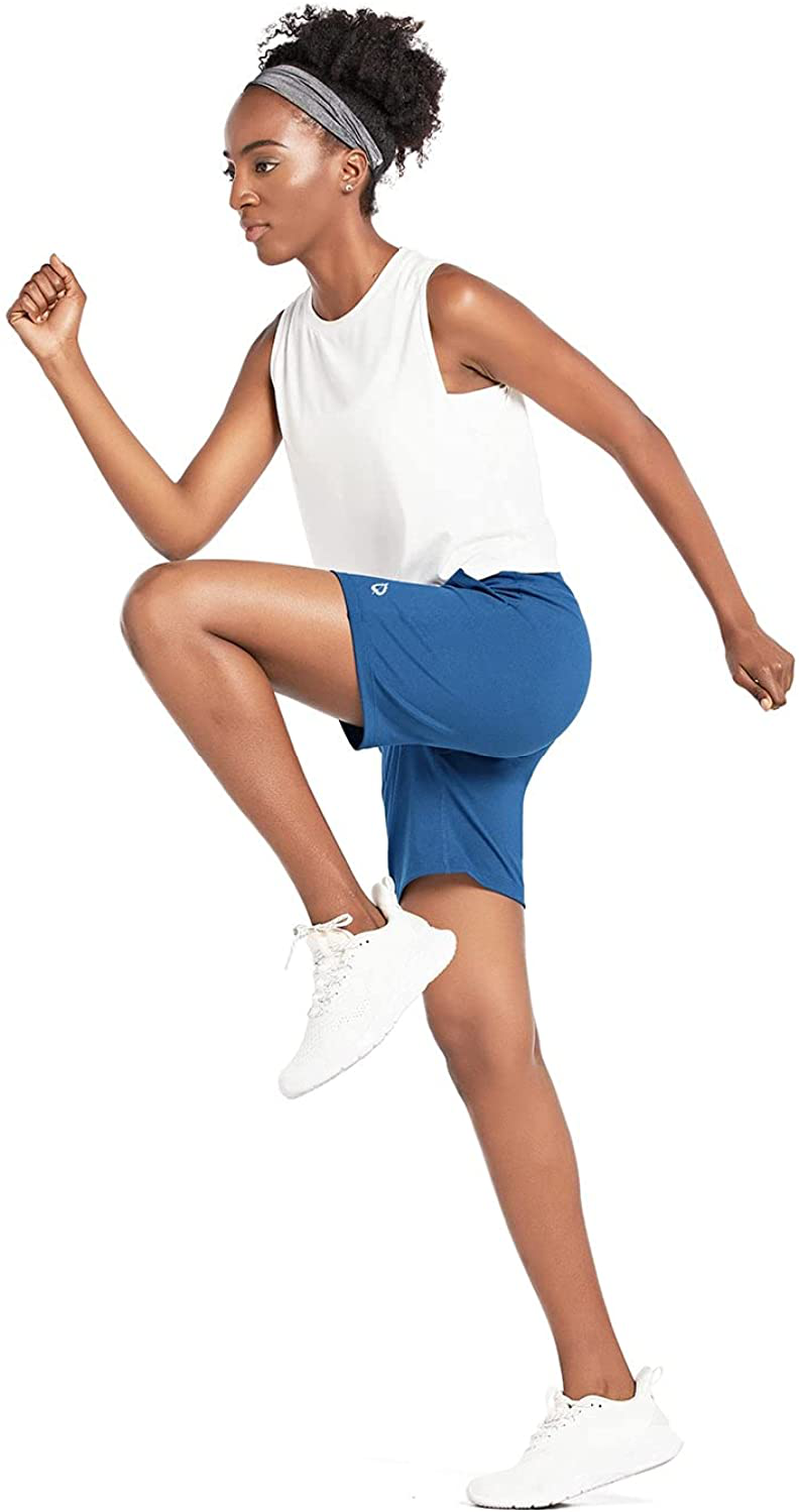 BALEAF Women'S 7" Athletic Long Shorts High Waisted Running Bermuda Shorts with Pockets Apparel & Accessories > Clothing > Shorts Kylie Max   