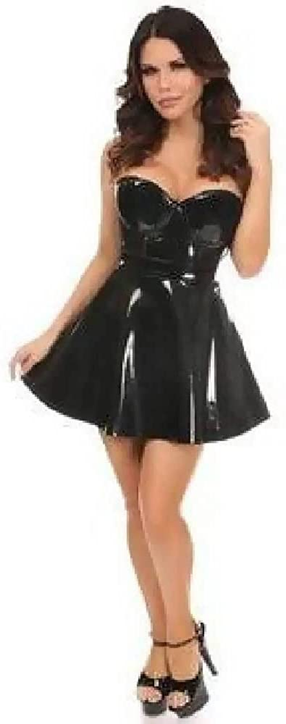 Daisy Corsets Lavish Black Patent PVC Underwire Bustier Apparel & Accessories > Clothing > Underwear & Socks > Lingerie Daisy corsets   