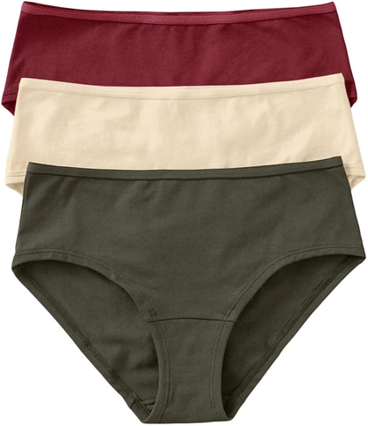 Leonisa 3-Pack Hip Huggers in Super Comfy Cotton Apparel & Accessories > Clothing > Underwear & Socks > Underwear Leonisa Multicolored Small 