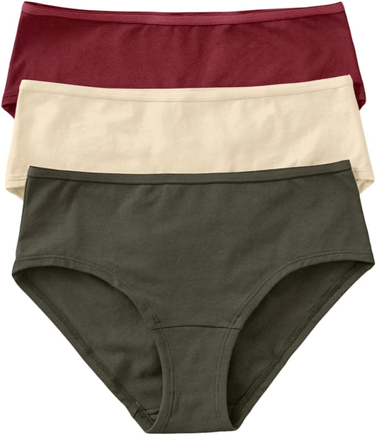 Leonisa 3-Pack Hip Huggers in Super Comfy Cotton Apparel & Accessories > Clothing > Underwear & Socks > Underwear Leonisa Multicolored Small 
