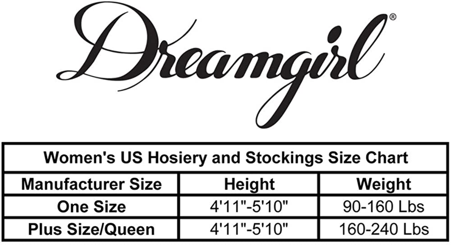 Dreamgirl Women'S Sheer Thigh-High Stockings with Silicone Lace Top Apparel & Accessories > Clothing > Underwear & Socks > Shapewear Dreamgirl   