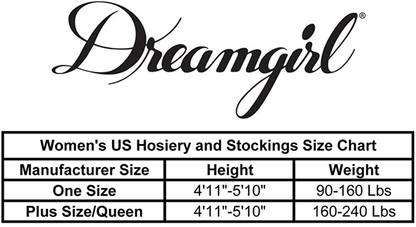 Dreamgirl Women'S Sheer Thigh-High Stockings with Silicone Lace Top Apparel & Accessories > Clothing > Underwear & Socks > Shapewear Dreamgirl   