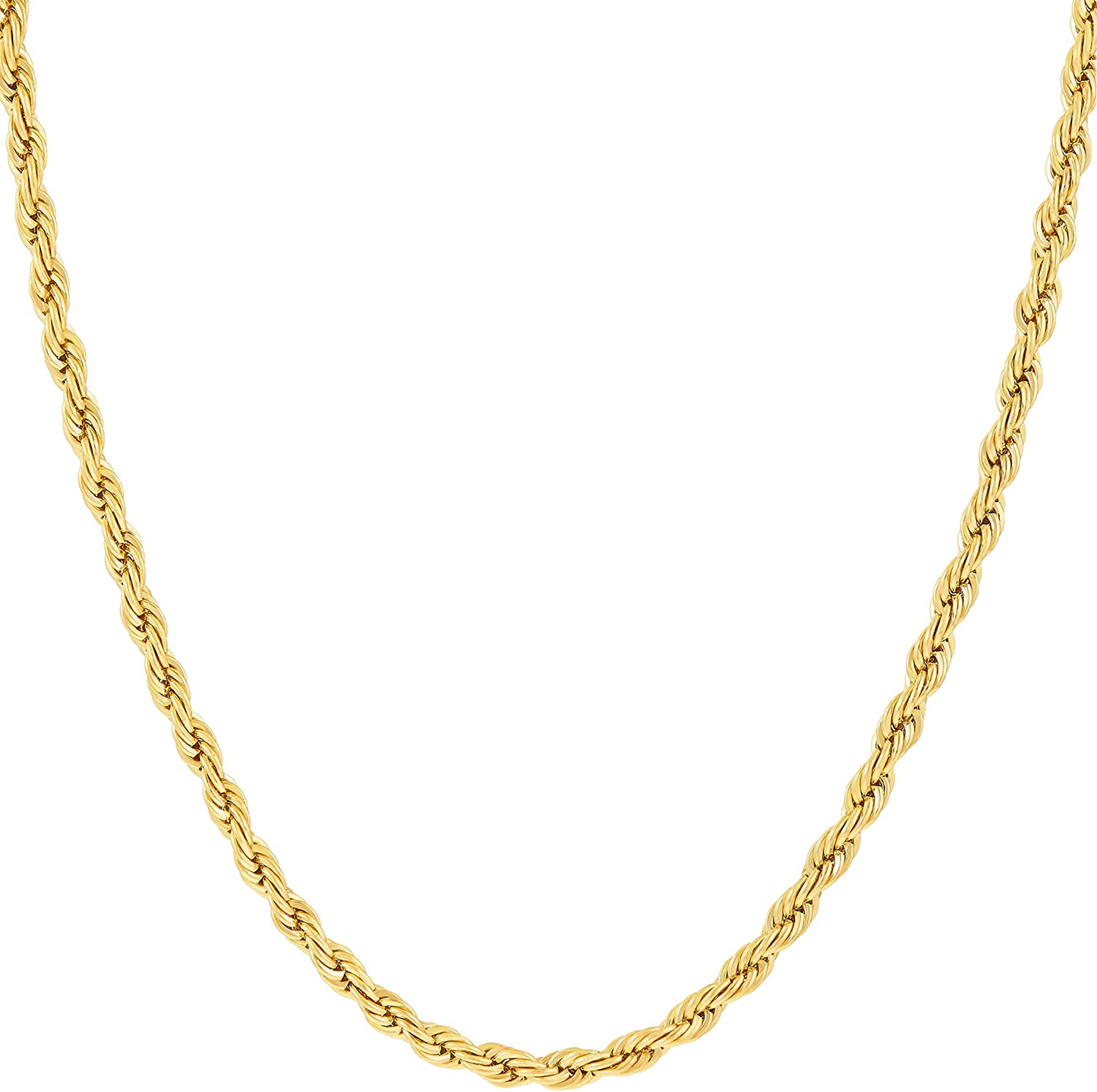LIFETIME JEWELRY 2mm Rope Chain Necklace 24k Real Gold Plated for Women and Men Arts & Entertainment > Party & Celebration > Gift Giving LIFETIME JEWELRY Yellow Gold 36.0 Inches 