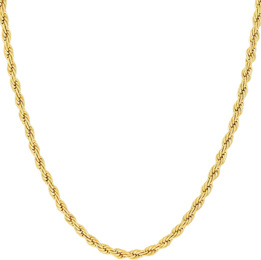 LIFETIME JEWELRY 2mm Rope Chain Necklace 24k Real Gold Plated for Women and Men Arts & Entertainment > Party & Celebration > Gift Giving LIFETIME JEWELRY Yellow Gold 36.0 Inches 