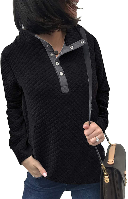 BTFBM Women Fashion Quilted Pattern Lightweight Zipper Long Sleeve Plain Casual Ladies Sweatshirts Pullovers Shirts Tops Apparel & Accessories > Clothing > Activewear Kylie Max   