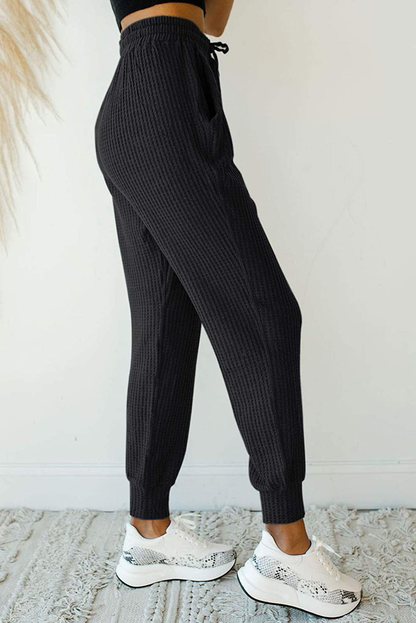 MIROL Women'S Active Drawstring Joggers Pants Elastic Waist Waffle Knit Trousers Athletic Solid Color Sweatpants Apparel & Accessories > Clothing > Activewear Kylie Max   