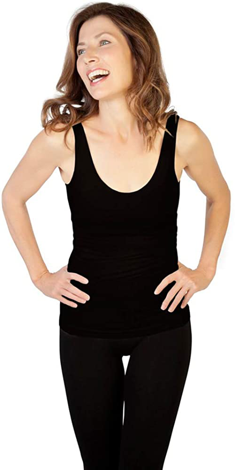 Skinny Tees Women'S Basic Wide Strap Cami Apparel & Accessories > Clothing > Activewear Kylie Max   