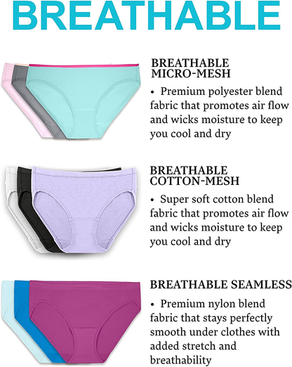 Fruit of the Loom Women'S Breathable Underwear (Regular & plus Size) Apparel & Accessories > Clothing > Underwear & Socks > Underwear Fruit of the Loom   