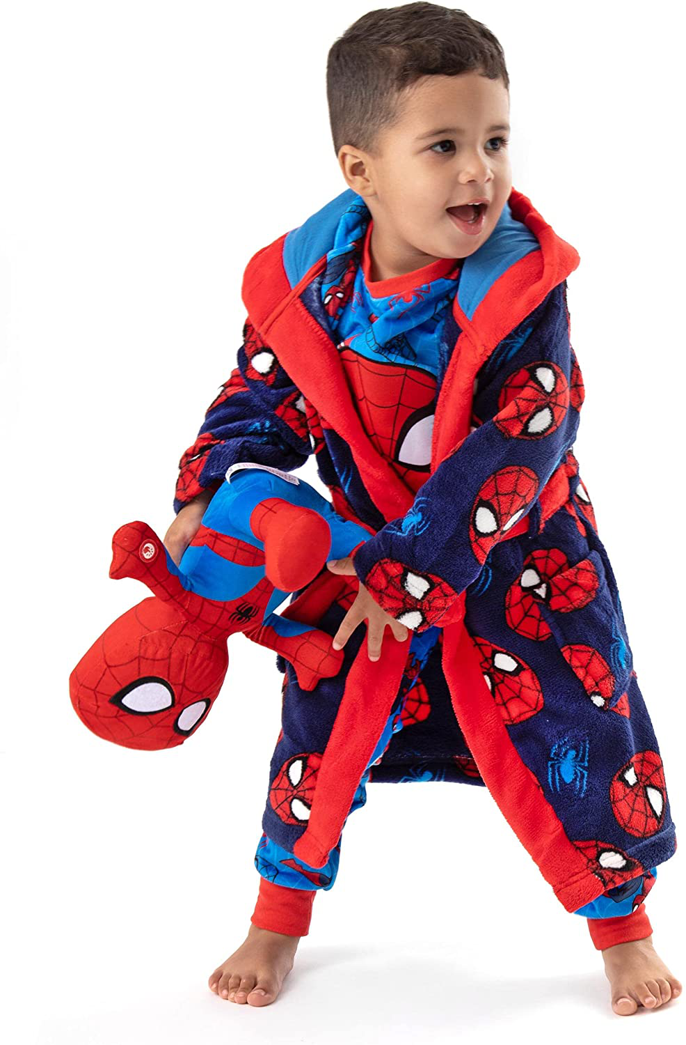 Marvel Spider-Man Dressing Gown Boys Kids Cosplay Pyjamas Robe Apparel & Accessories > Clothing > Sleepwear & Loungewear > Robes Kylie Max   
