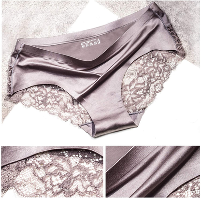 Sexy Lace Underwear for Women Frozen Silk Seamless Panties with Silky Tactile Touch 4 Pack, Assorted Colors S M L XL XXL3XL Apparel & Accessories > Clothing > Underwear & Socks > Underwear ITAYAX   