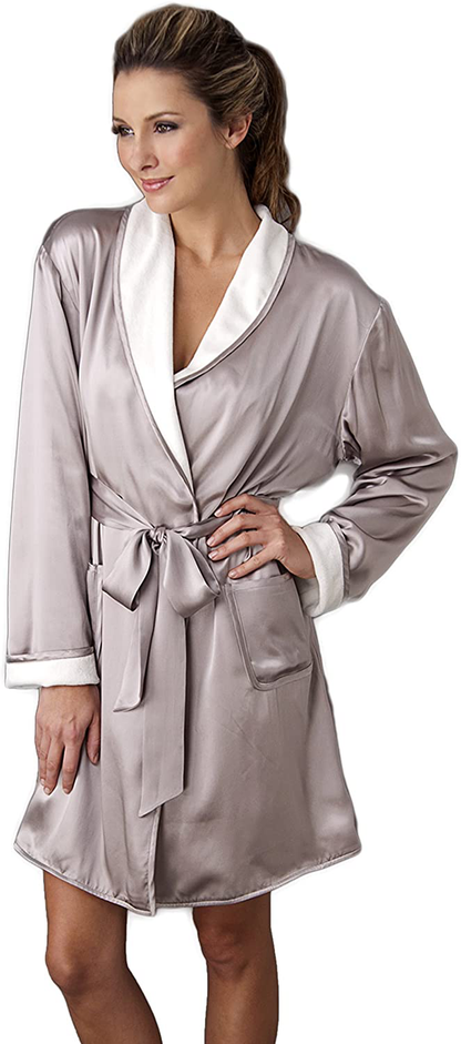 Julianna Rae Women'S Cieli Short Robe, Spa Wrap, Fully Reversible Robe, Luxurious Silk Sash, Lingerie Apparel & Accessories > Clothing > Sleepwear & Loungewear > Robes Julianna Rae   