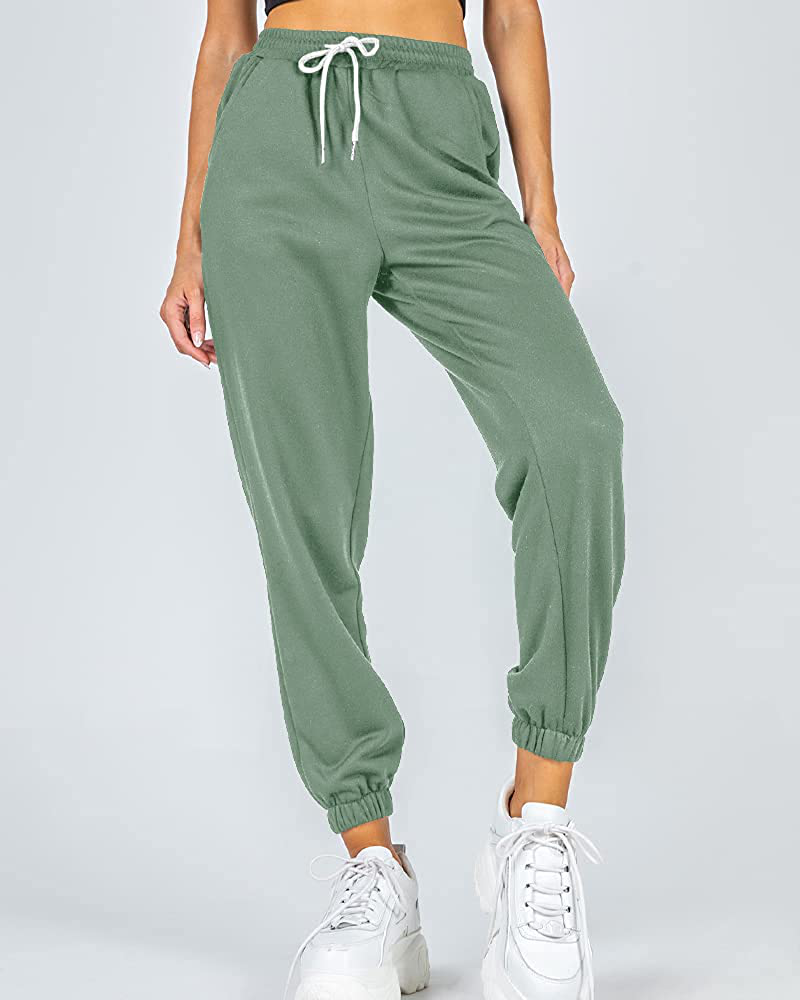 Ezymall Womens Sweatpants Comfy High Waisted Workout Athletic Lounge Joggers Pants with Pockets Apparel & Accessories > Clothing > Activewear Kylie Max   