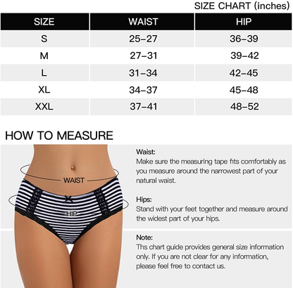 VEENXTHA Womens Underwear Panties Cotton Brief Lace Breathable Stretch Medium Waist Pack of 5 Apparel & Accessories > Clothing > Underwear & Socks > Underwear VEENXTHA   