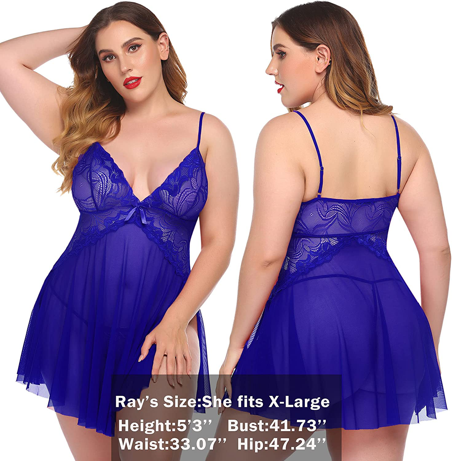 Avidlove Women Lace Lingerie Babydoll Sexy Chemise Exotic Nightgowns Bridal Nightdress Apparel & Accessories > Clothing > Underwear & Socks > Lingerie Kylie Max   