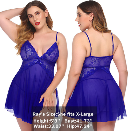 Avidlove Women Lace Lingerie Babydoll Sexy Chemise Exotic Nightgowns Bridal Nightdress Apparel & Accessories > Clothing > Underwear & Socks > Lingerie Kylie Max   