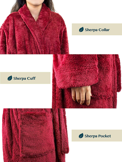 PAVILIA Premium Womens Plush Soft Robe Fluffy, Warm, Fleece Sherpa Shaggy Bathrobe Apparel & Accessories > Clothing > Sleepwear & Loungewear > Robes Kylie Max   