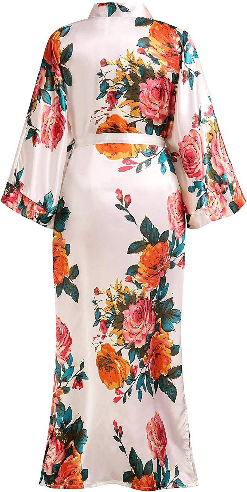 BABEYOND Kimono Robe plus Size Long Floral Satin Robes plus Size Kimono Cover up Loose Cardigan Top Bachelorette Party Robe Apparel & Accessories > Clothing > Sleepwear & Loungewear > Robes KYLIE MAX   