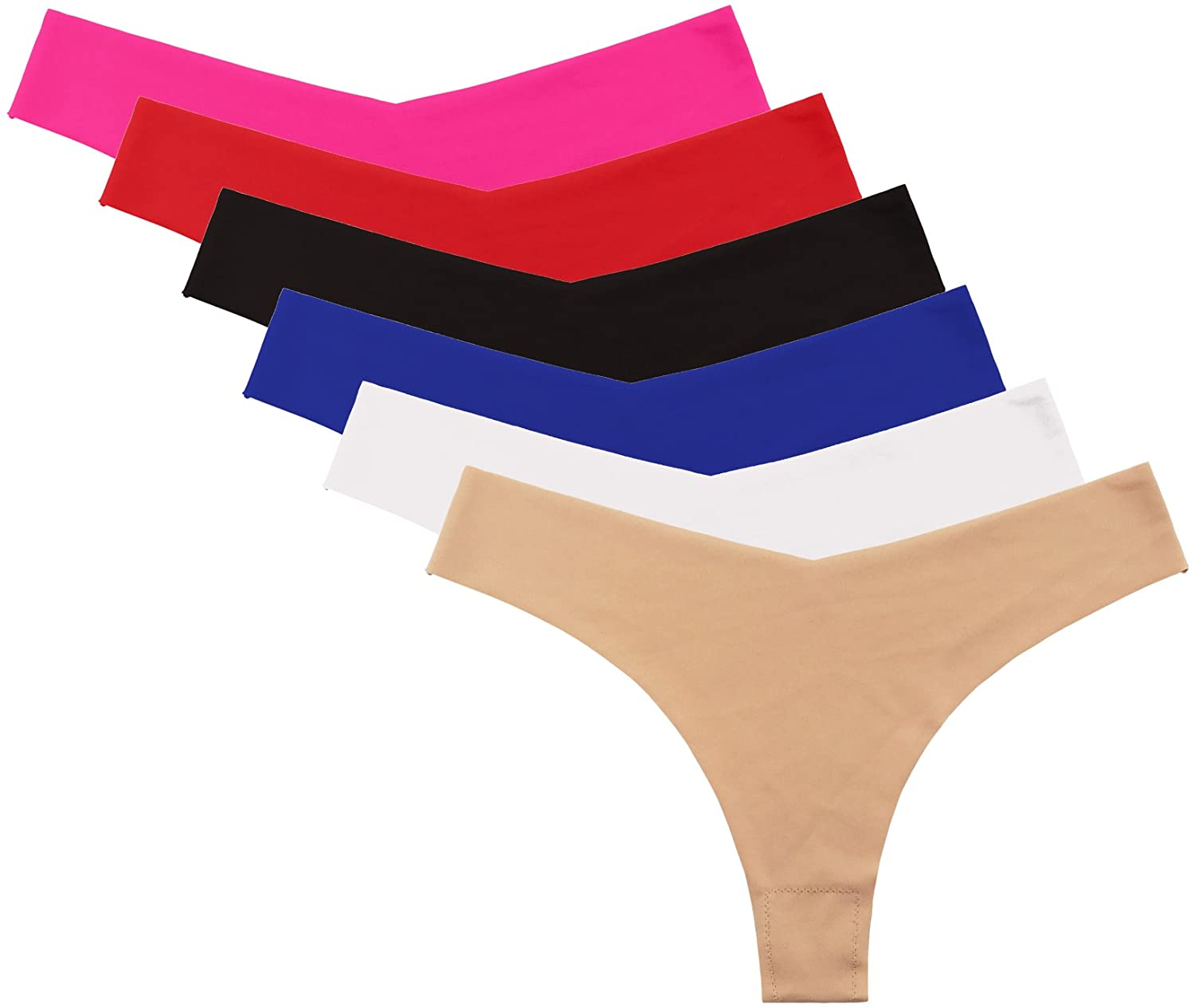 SHEKINI Underwear Smooth Stretch Invisible Cheeky Hipster Panties for Women 6 Pack Apparel & Accessories > Clothing > Underwear & Socks > Underwear KYLIE MAX Assorted 3 X-Large 