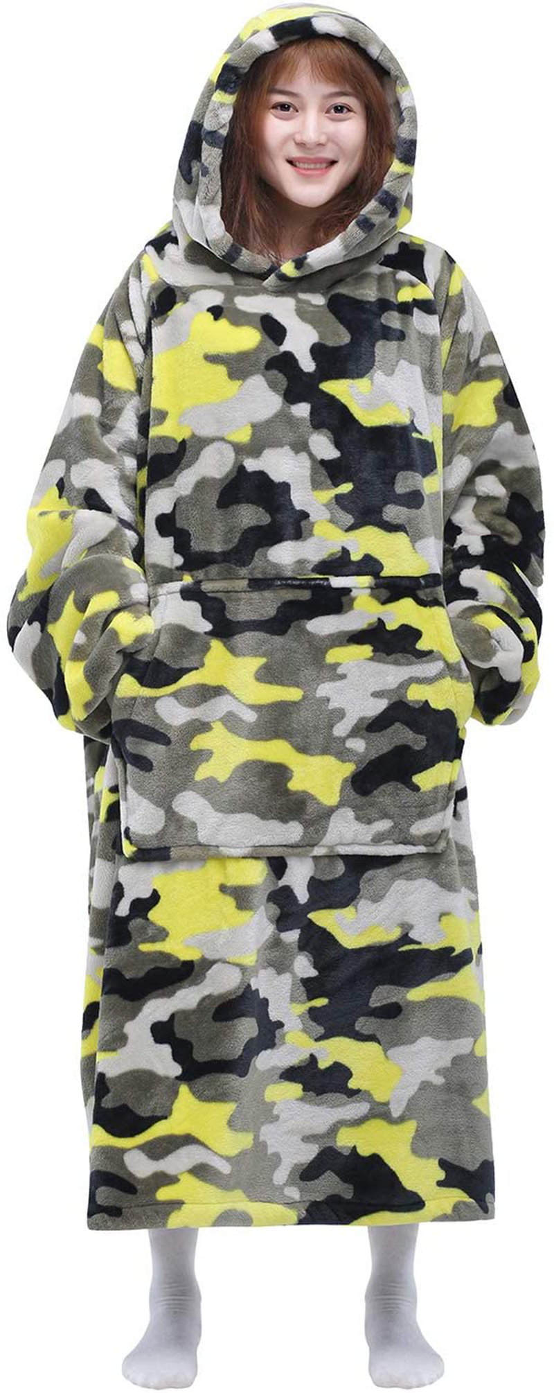 Waitu Wearable Blanket Sweatshirt for Women and Men, Super Warm and Cozy Giant Blanket Hoodie, Thick Flannel Blanket with Sleeves and Giant Pocket - Dark Gray Arts & Entertainment > Party & Celebration > Gift Giving Waitu E Adult 