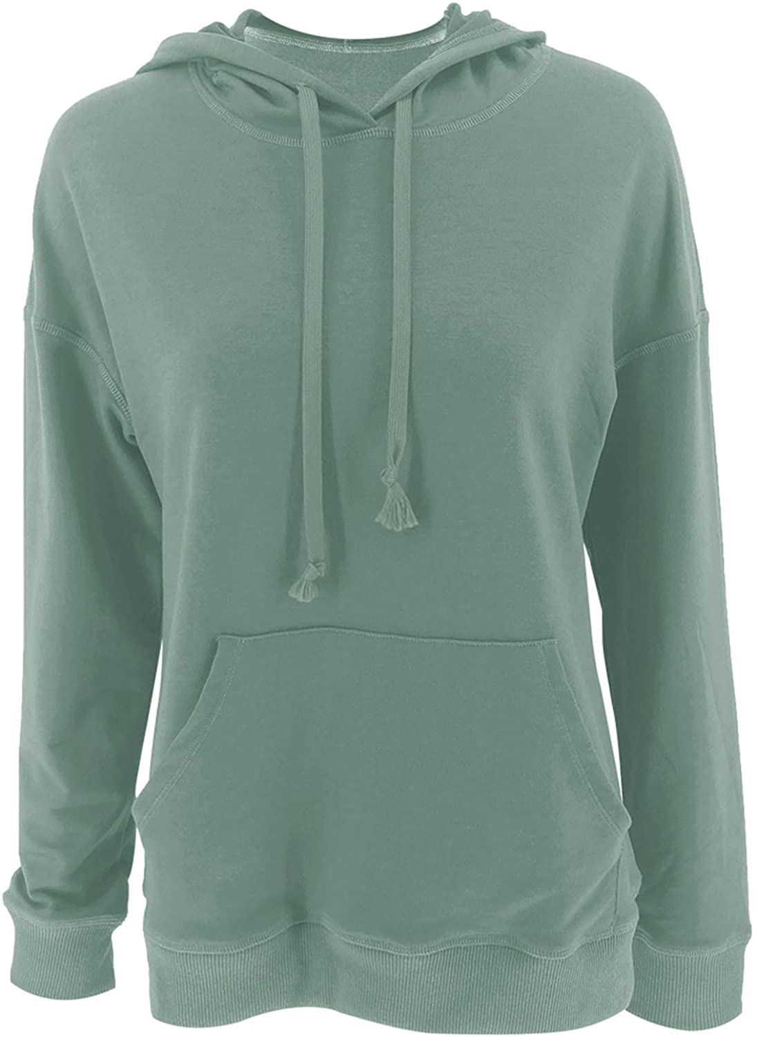 Bingerlily Women'S Casual Hoodies Long Sleeve Solid Lightweight Pullover Tops Loose Sweatshirt with Pocket Apparel & Accessories > Clothing > Activewear Kylie Max   