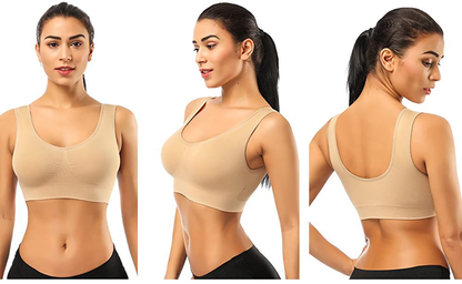 BESTENA Comfort Bra, 2 Pack Seamless Removable Pads Sleep Bras, Yoga Bra, Sports Bras for Women Apparel & Accessories > Clothing > Underwear & Socks > Bras Kylie Max   