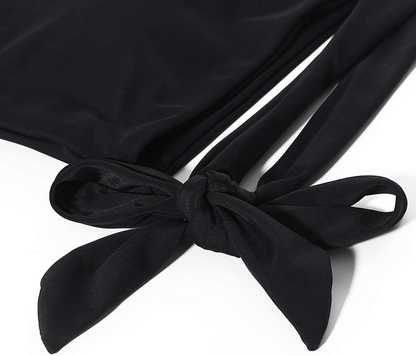 MOOSLOVER Women One Shoulder High Waisted Bikini Tie High Cut Two Piece Swimsuits Apparel & Accessories > Clothing > Swimwear MOOSLOVER   