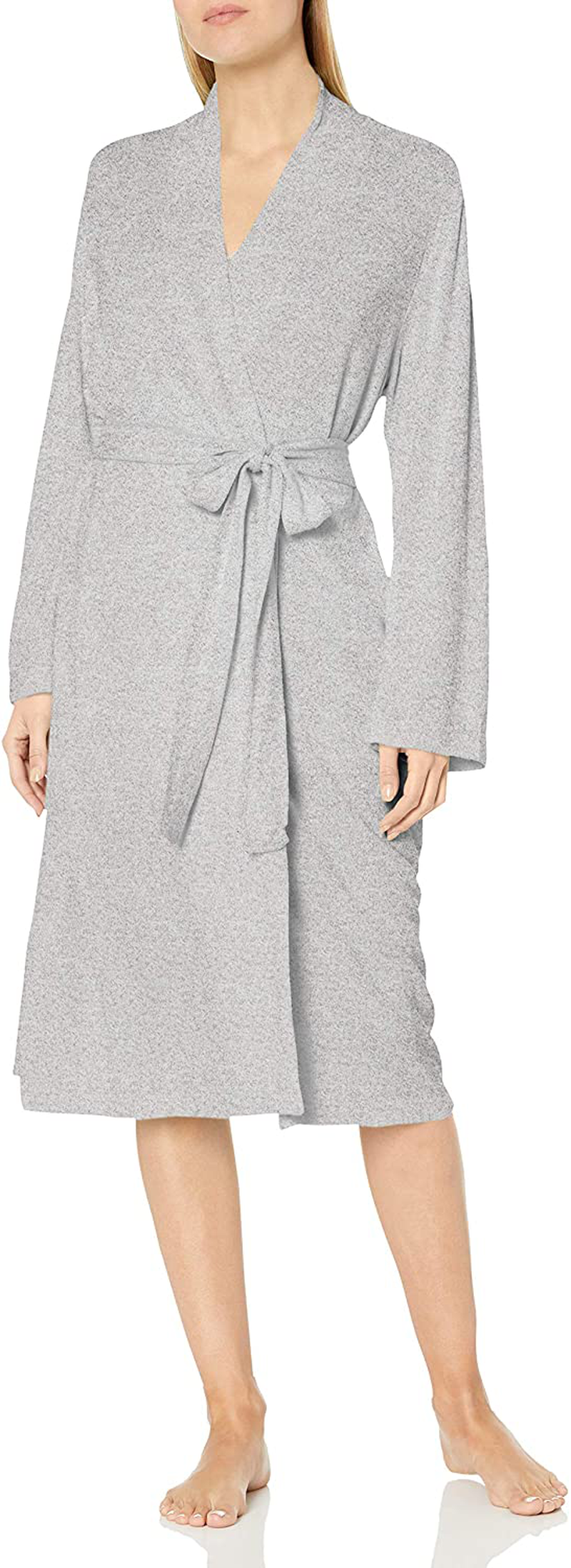 N Natori Women'S Soho Brush Robe Apparel & Accessories > Clothing > Sleepwear & Loungewear > Robes N Natori Heather Grey Large 