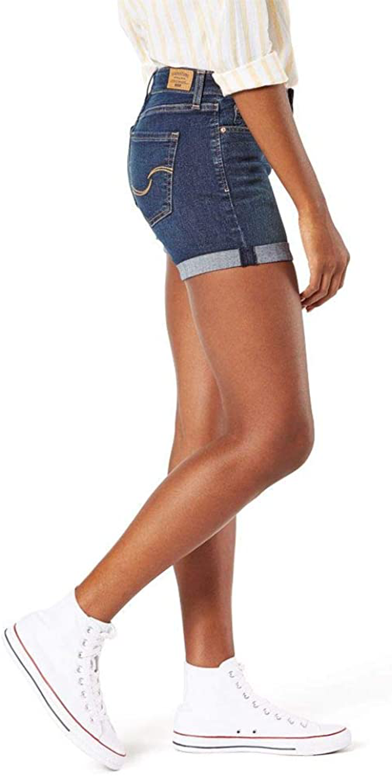 Signature by Levi Strauss & Co. Gold Label Women'S Mid-Rise Shorts (Standard and Plus) Apparel & Accessories > Clothing > Shorts Kylie Max   