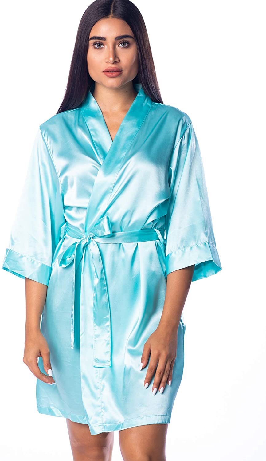 Pretty Robes Silk Satin Robes for Women Short Kimono Robe for Brides and Bridesmaids Wedding and Bridal Party Loungewear Apparel & Accessories > Clothing > Sleepwear & Loungewear > Robes Pretty Robes   