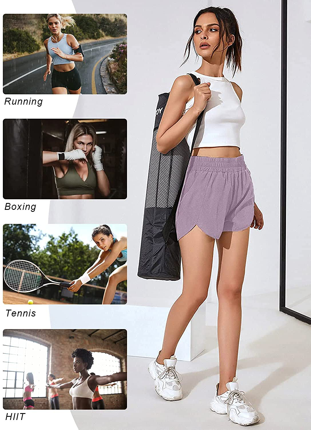 Blooming Jelly Womens High Waisted Running Shorts Athletic Workout Shorts Quick Dry Pants with Zipper Pocket Apparel & Accessories > Clothing > Shorts Kylie Max   