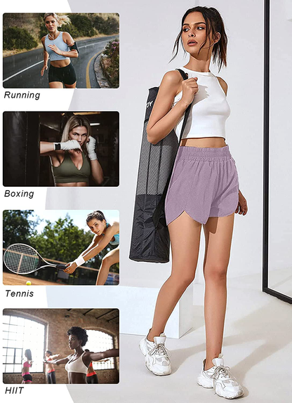 Blooming Jelly Womens High Waisted Running Shorts Athletic Workout Shorts Quick Dry Pants with Zipper Pocket Apparel & Accessories > Clothing > Shorts Kylie Max   