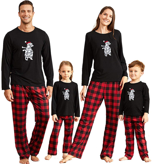 IFFEI Matching Family Pajamas Sets Christmas Pj'S with Deer Long Sleeve Tee and Plaid Pants Loungewear Apparel & Accessories > Clothing > Sleepwear & Loungewear > Pajamas Kylie Max   