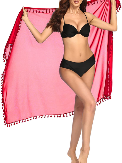 Ekouaer Women Sarong Chiffon Beach Wraps Sheer Swimsuit Cover Ups Sexy Bikini Long Skirts with Tassels  Kylie Max   