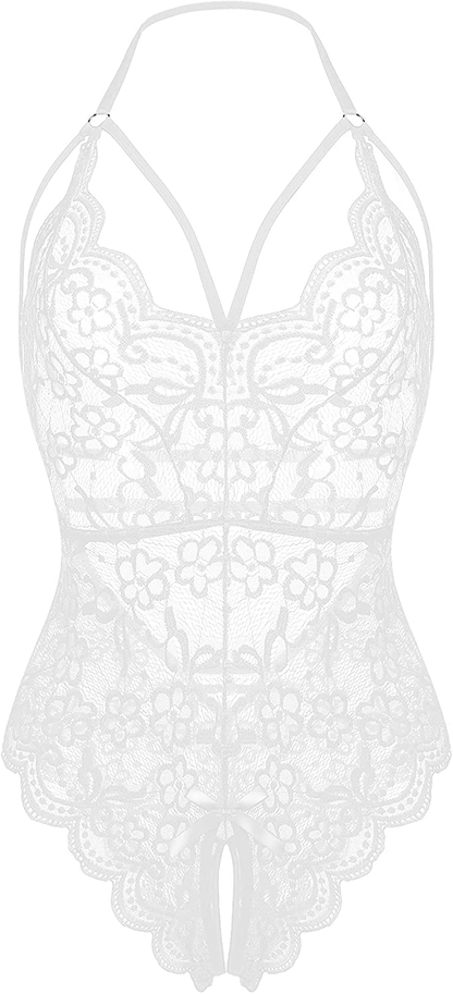 LOLLO VITA Women Lingerie Lace Bodysuit One Piece Babydoll Teddy Chemise Sleepwear Apparel & Accessories > Clothing > Underwear & Socks > Lingerie LOLLO VITA White Large 