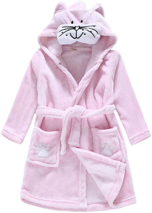 JZLPIN Unisex Baby Boys Girls Flannel Bathrobe Children'S Hooded Pajamas Dressing Gown Apparel & Accessories > Clothing > Sleepwear & Loungewear > Robes Kylie Max   