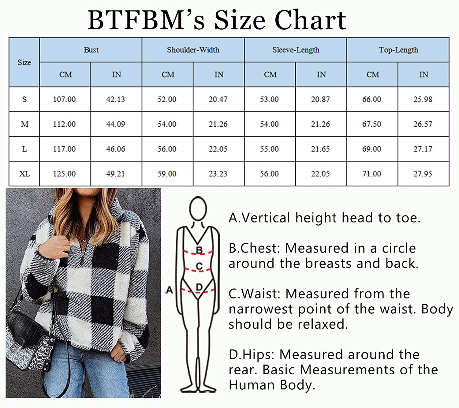 BTFBM Women Sherpa Pullover Quarter Zip Long Sleeve Fluffy Soft Fleece Jackets Sweaters Sweatshirts Hoodies Outwear Coat Apparel & Accessories > Clothing > Activewear Kylie Max   