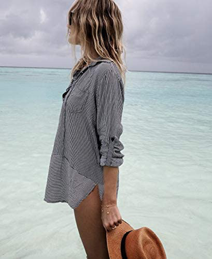 Wander Agio Beach Swimsuit for Women Sleeve Coverups Bikini Cover Up Apparel & Accessories > Clothing > Swimwear Kylie Max   