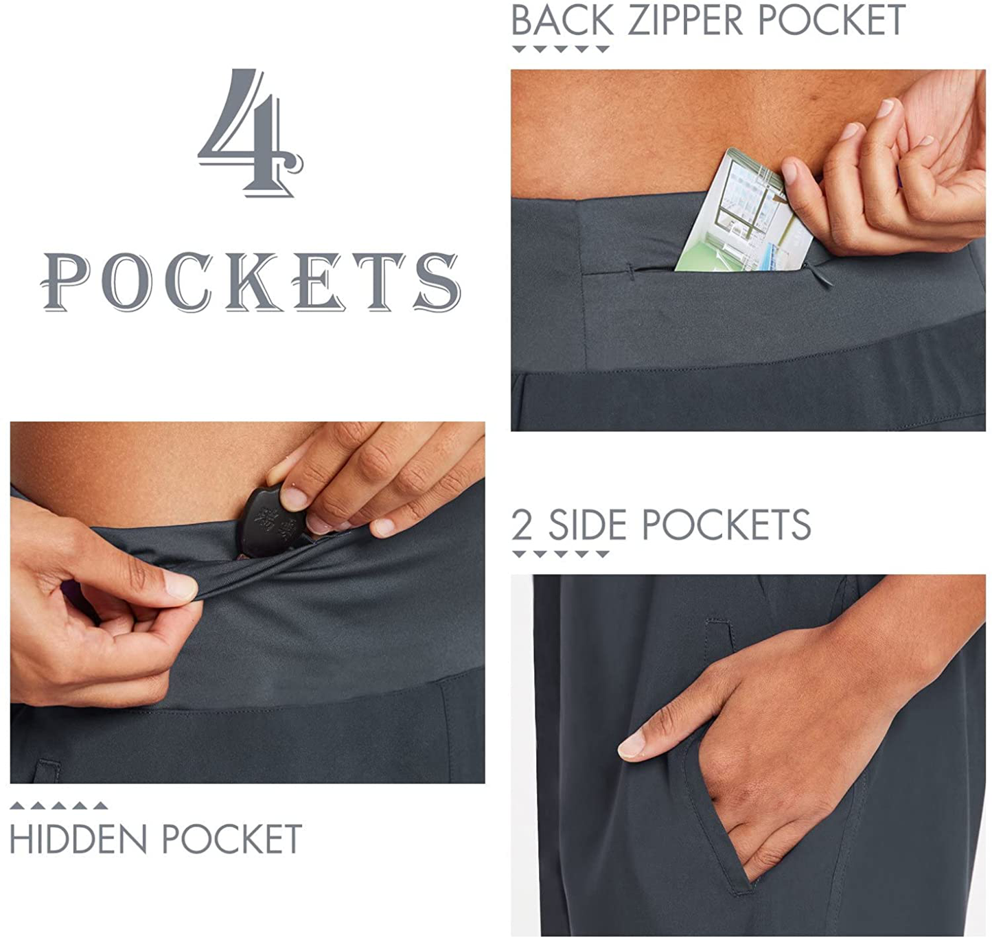 BALEAF Women'S 7 Inches Long Running Shorts with Liner Lounge Sport Gym Shorts Back Zipper Pocket Apparel & Accessories > Clothing > Shorts Kylie Max   