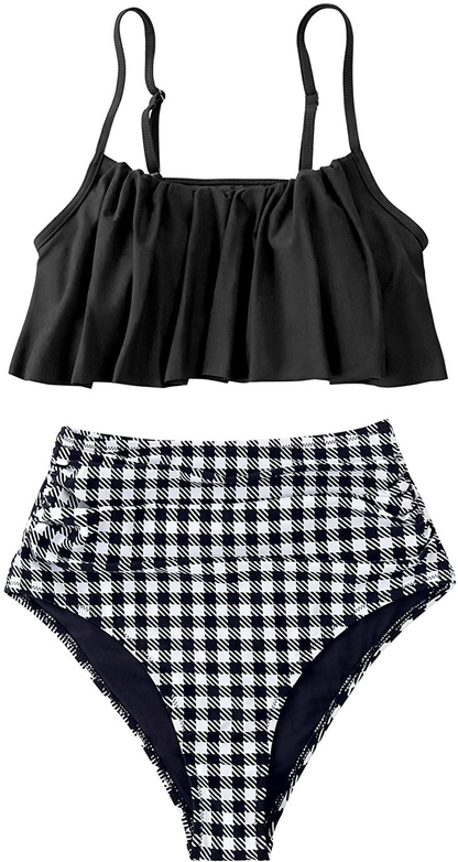 CUPSHE Women'S High Waisted Falbala Bikini Set  Kylie Max   