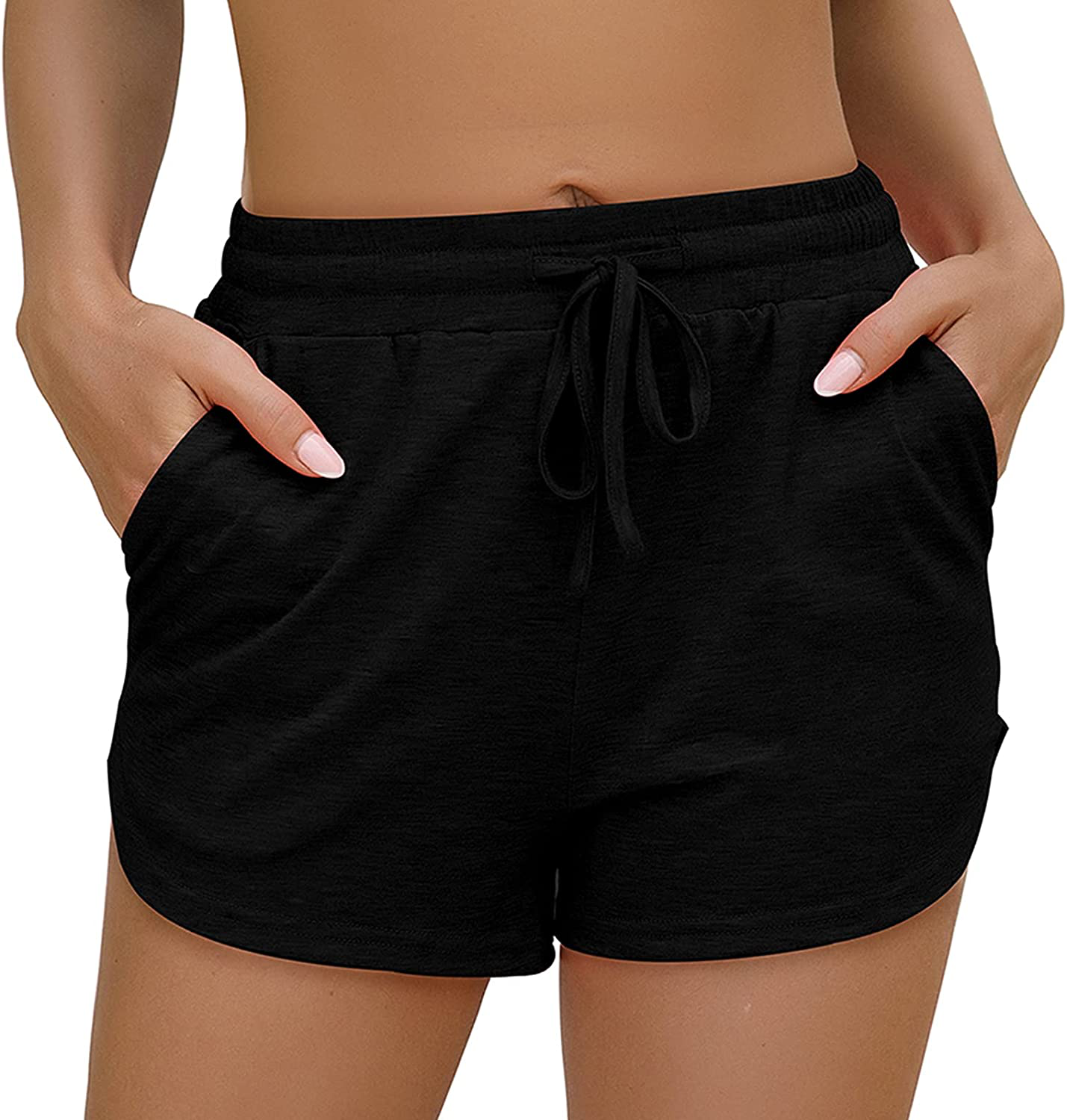 OFEEFAN Womens Athletic Shorts Running Dolphin Shorts with Pockets and Drawstring Apparel & Accessories > Clothing > Shorts Kylie Max   