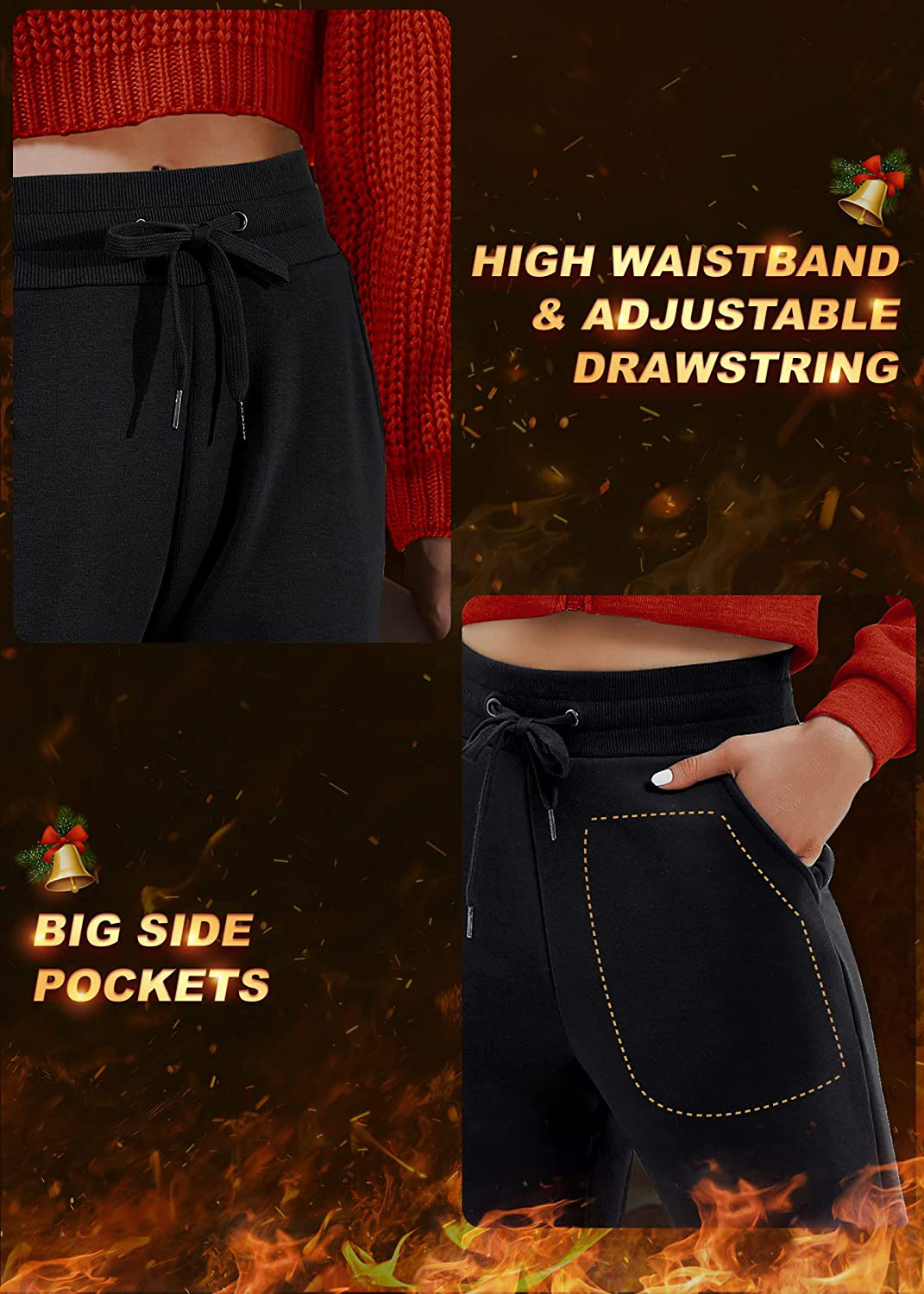 Ewedoos Fleece Sweatpants for Women with Pockets - Fleece Lined Joggers for Women Winter Pants Womens Sweatpants with Pockets Apparel & Accessories > Clothing > Activewear Kylie Max   