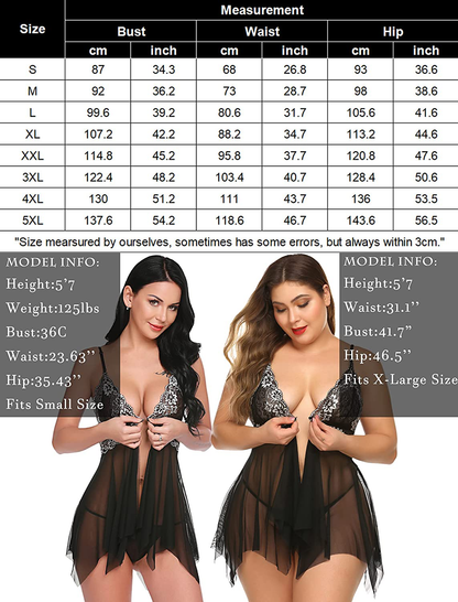 Avidlove Women Lace Lingerie Front Closure Babydoll V Neck Nightwear Sexy Chemise Nightie Apparel & Accessories > Clothing > Underwear & Socks > Lingerie Kylie Max   